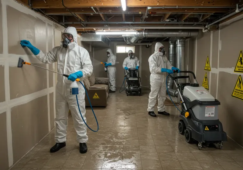 Basement Moisture Removal and Structural Drying process in Wood County, TX